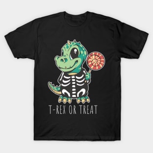 T-Rex or Treat | Adorable Green Dinosaur T-Shirt